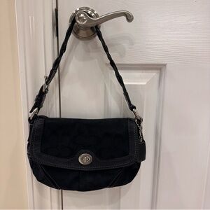 Coach Black Shoulder Bag with Braided Leather Strap 11013